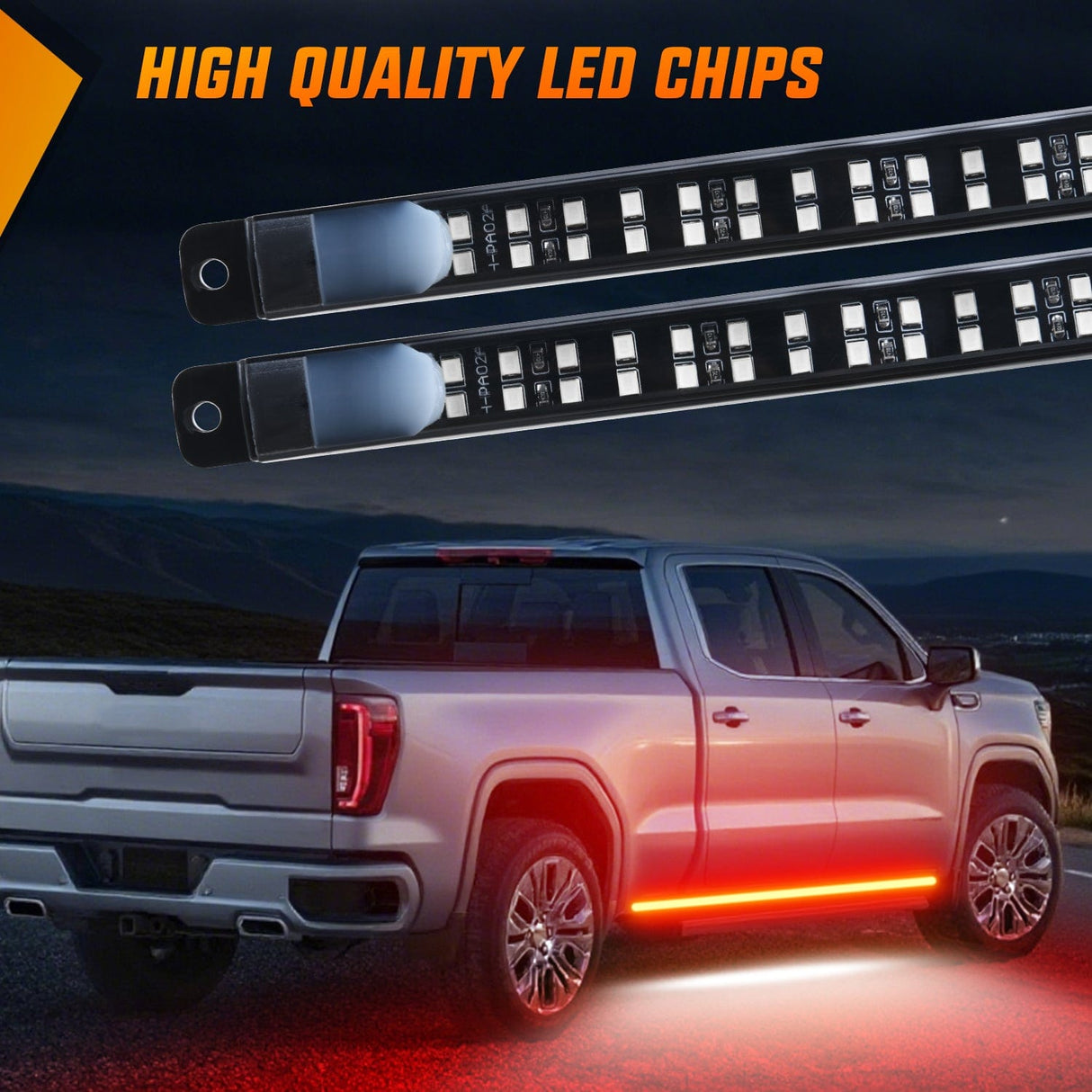 Led light Strip 2PCS 70 Inch Emergency Strobe Light Strip with Controller 864 LED Red Running Board Lights Flexible Side Flashing Warning Caution Safety Waterproof for Truck Construction Pickup