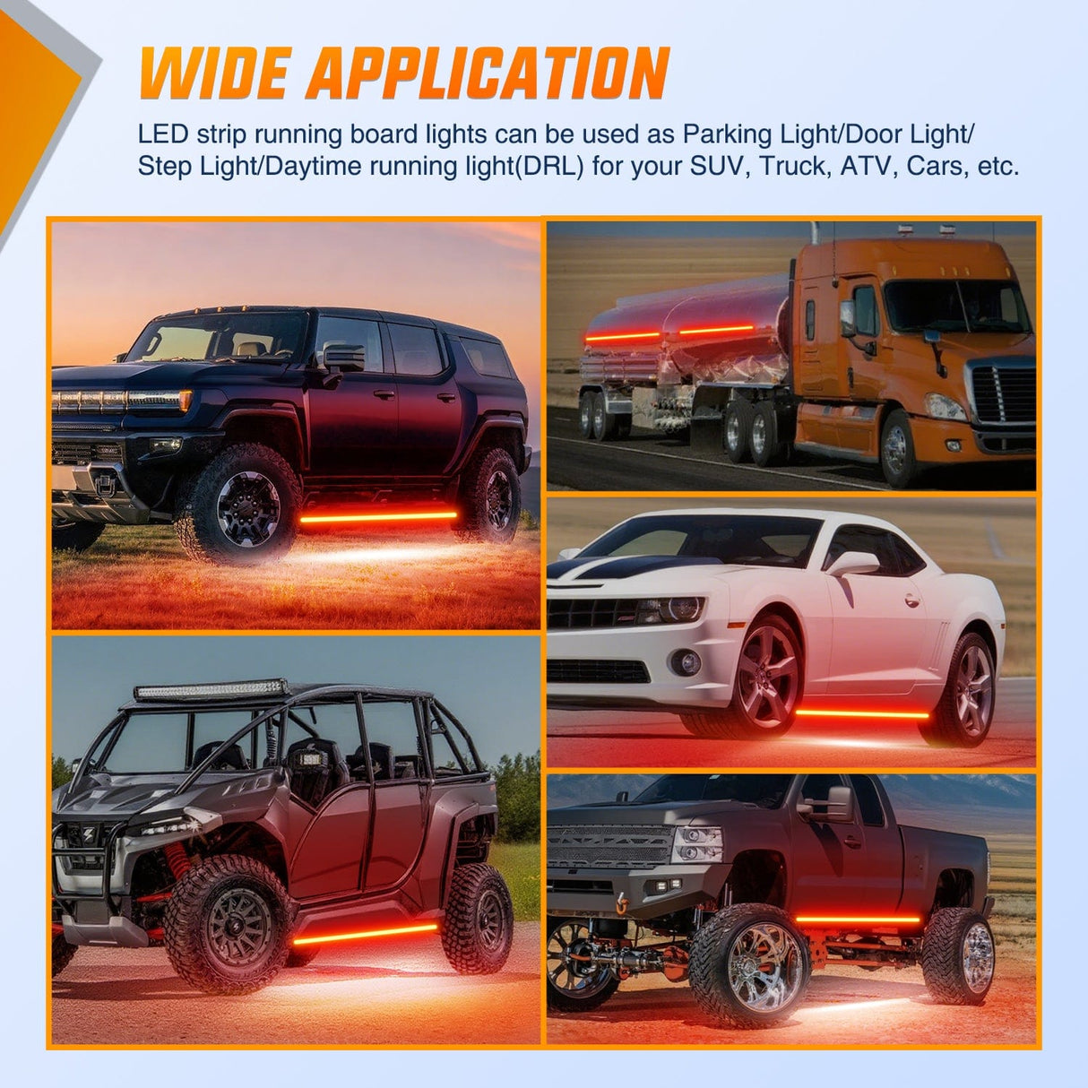 Led light Strip 2PCS 70 Inch Emergency Strobe Light Strip with Controller 864 LED Red Running Board Lights Flexible Side Flashing Warning Caution Safety Waterproof for Truck Construction Pickup