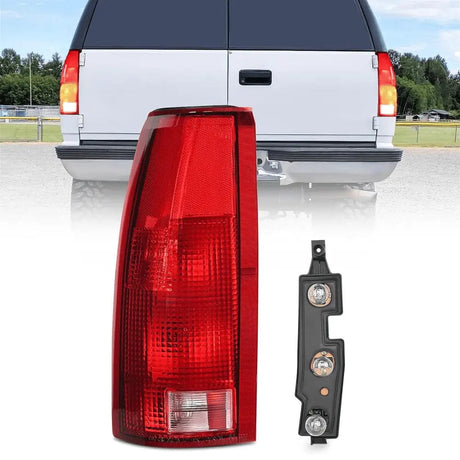 Taillight Assembly 1998 1999 Chevy GMC C/K1500 2500 3500 1992 1993 1994 1995 1996 1997 1998 1999 Yukon Suburban Blazer 1995 1996 1997 1998 1999 2000 Tahoe 1999 2000 Cadillac Tail light Assembly Rear Lamp Replacement w/Bulbs and Harness Driver Side