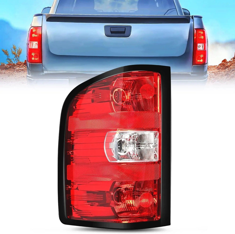 Taillight Assembly 2007 2008 2009 2010 2011 2012 2013 2014 Chevy Silverado 1500 2500HD 3500HD 2007 2008 2009 2010 2011 2012 2013 GMC Sierra 3500HD Tail light Assembly Rear Lamp w/Bulbs and Harness Driver Side