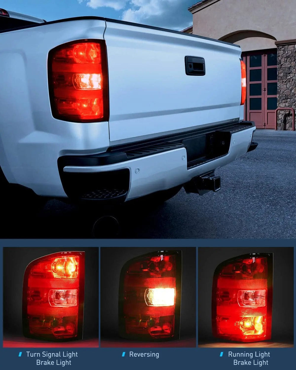 Taillight Assembly 2007 2008 2009 2010 2011 2012 2013 2014 Chevy Silverado 1500 2500HD 3500HD 2007 2008 2009 2010 2011 2012 2013 GMC Sierra 3500HD Tail light Assembly Rear Lamp w/Bulbs and Harness Driver Side