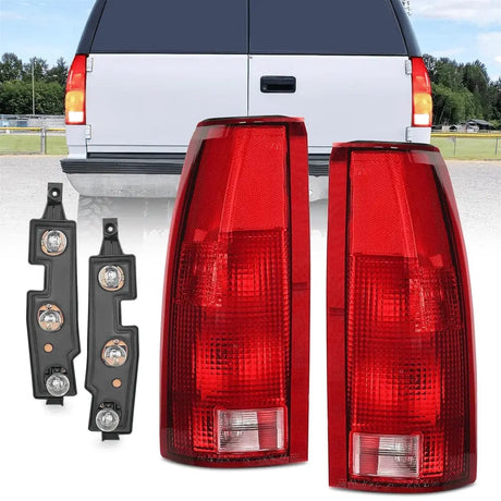 Taillight Assembly 1998 1999 Chevy GMC C/K1500 2500 3500 1992 1993 1994 1995 1996 1997 1998 1999 Yukon Suburban Blazer 1995 1996 1997 1998 1999 2000 Tahoe 1999 2000 Cadillac Tail light Assembly Rear Lamp Replacement w/Bulbs and Harness