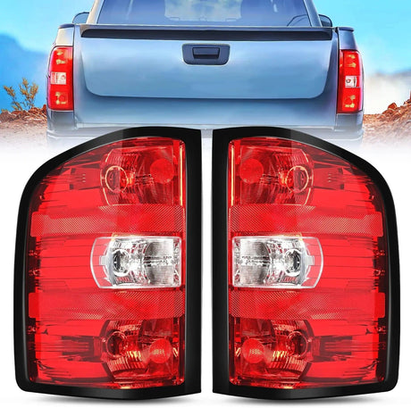 Taillight Assembly 2007 2008 2009 2010 2011 2012 2013 2014 Chevy Silverado 1500 2500HD 3500HD 2007 2008 2009 2010 2011 2012 2013 GMC Sierra 3500HD Tail light Assembly Rear Lamp Replacement w/Bulbs and Harness