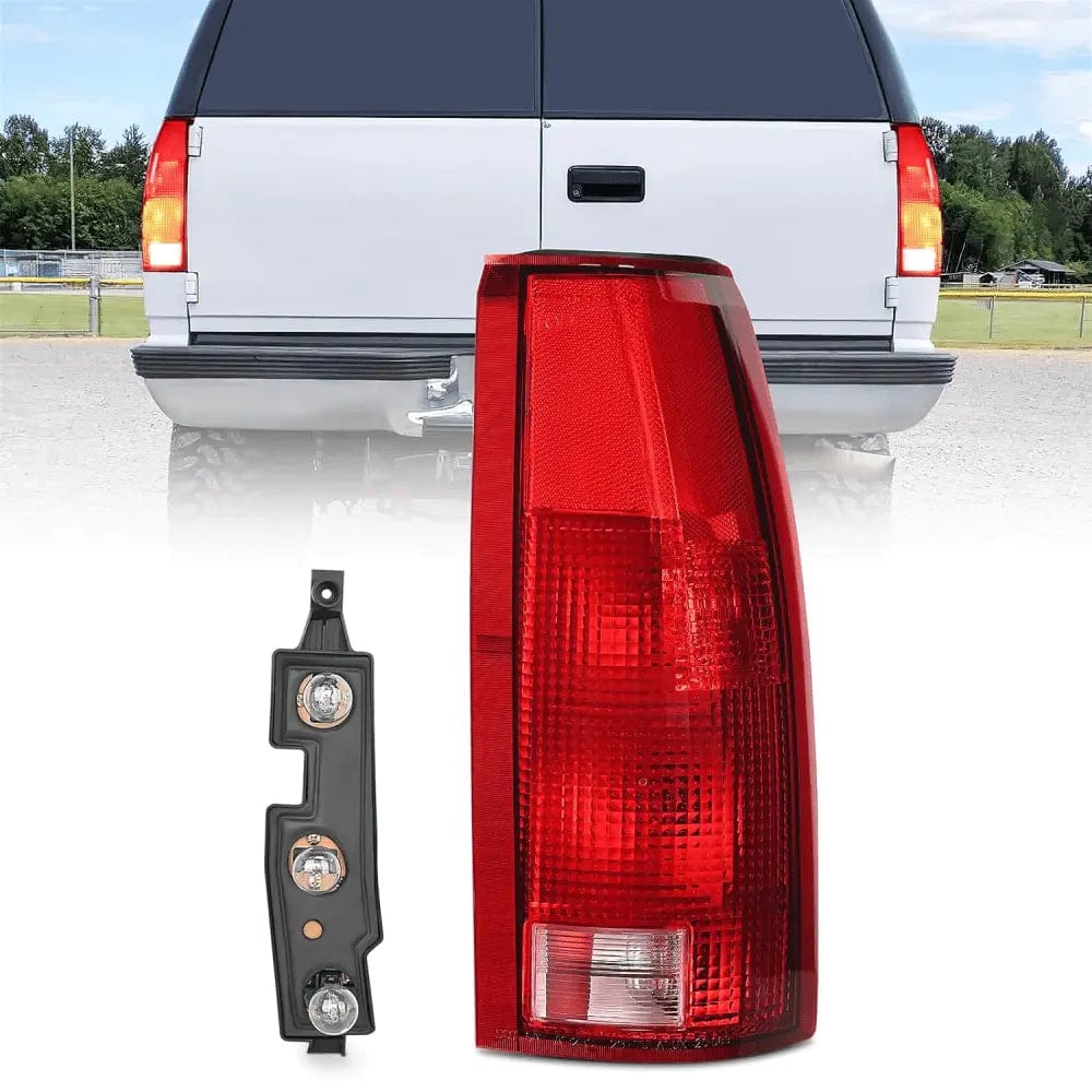 Taillight Assembly 1998 1999 Chevy GMC C/K1500 2500 3500 1992 1993 1994 1995 1996 1997 1998 1999 Yukon Suburban Blazer 1995 1996 1997 1998 1999 2000 Tahoe 1999 2000 Cadillac Tail light Assembly Rear Lamp Replacement w/Bulbs and Harness Passenger Side