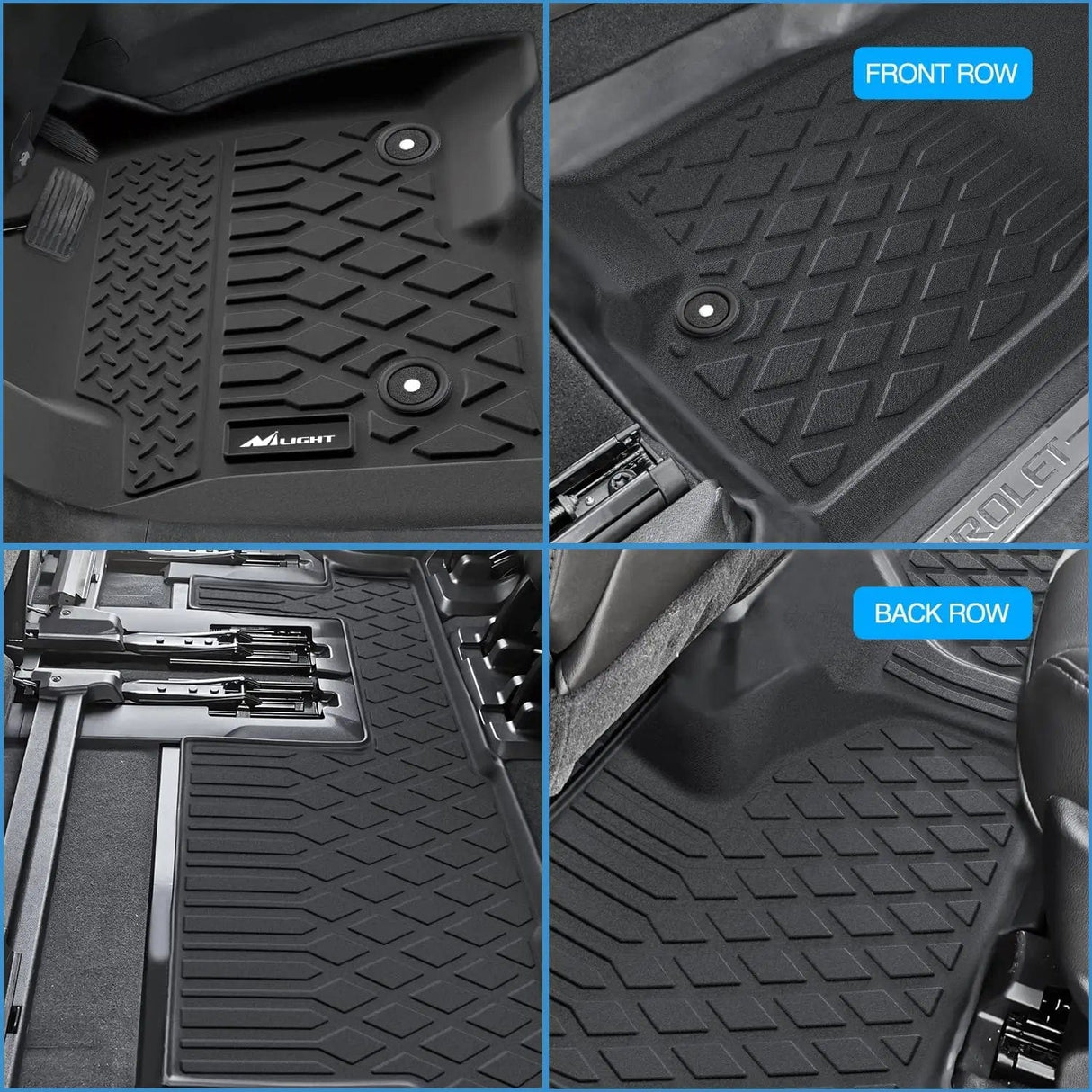 Floor Mat 2021 2022 2023 2024 2025 Chevrolet Tahoe/GMC Yukon/Cadillac Escalade 2nd Row Bench Seat TPE Floor Mats
