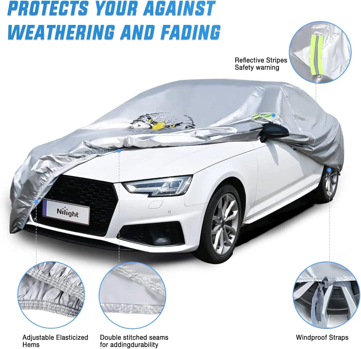 Car Cover Car Cover UV Protection Length 191 to 201 inch