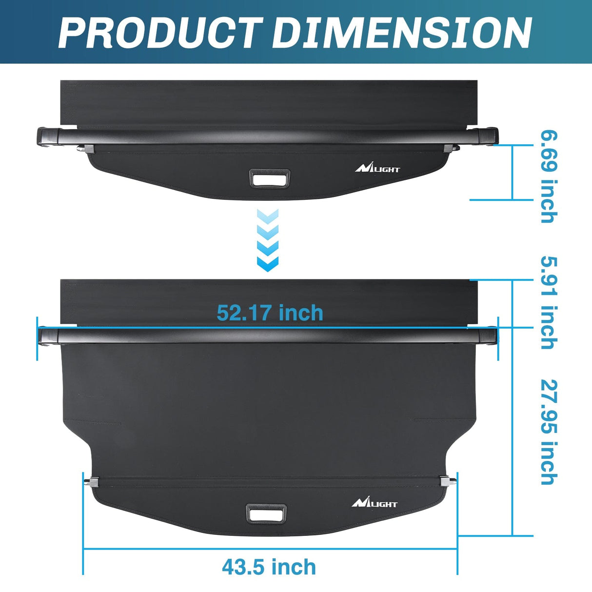 Trunk Cargo Cover Trunk Cargo Cover for Chevy Equinox GMC Terrain 2018 2019 2020 2021 2022 2023 2024 2025, Retractable Privacy Security Shield Shade Rear Trunk Cover, with Trunk Storage Net