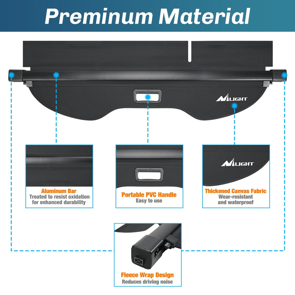 Trunk Cargo Cover Trunk Cargo Cover for for Ford Escape 2013 2014 2015 2016 2017 2018 2019, Retractable Privacy Security Shield Shade Rear Trunk Cover, with Trunk Storage Net