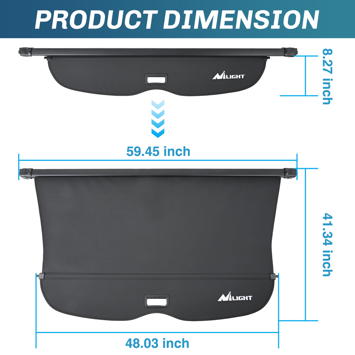 Nilight Trunk Cargo Cover for Honda Passport 2019 2020 2021 2022 2023 2024 2025, Retractable Security Shade Rear Cargo Cover, with Trunk Storage Net