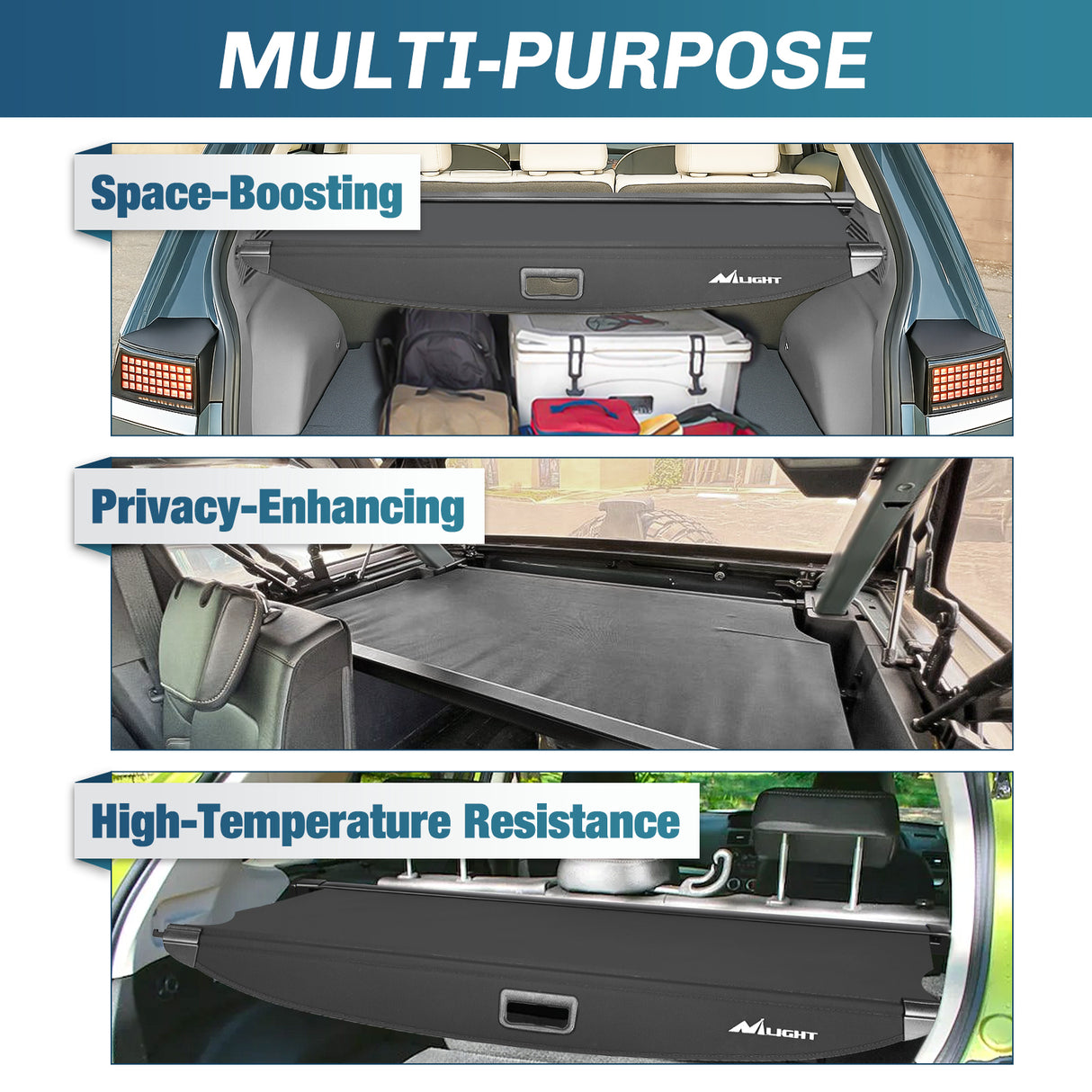 Nilight Trunk Cargo Cover for Hyundai Ioniq 5 2022 2023 2024 2025, Retractable Security Shade Rear Cargo Cover, with Trunk Storage Net