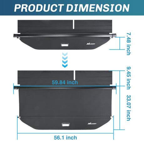 Trunk Cargo Cover Trunk Cargo Cover Toyota 4runner 2010-2021 2022 2023 2024, Retractable Privacy Security Shield Shade Rear Trunk Cover, with Trunk Storage Net