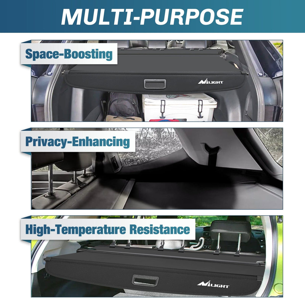 Trunk Cargo Cover Trunk Cargo Cover for Toyota RAV4 2019 2020 2021 2022 2023 2024 2025 Retractable Privacy Security Shield Shade Rear Trunk Cover, with Trunk Storage Net
