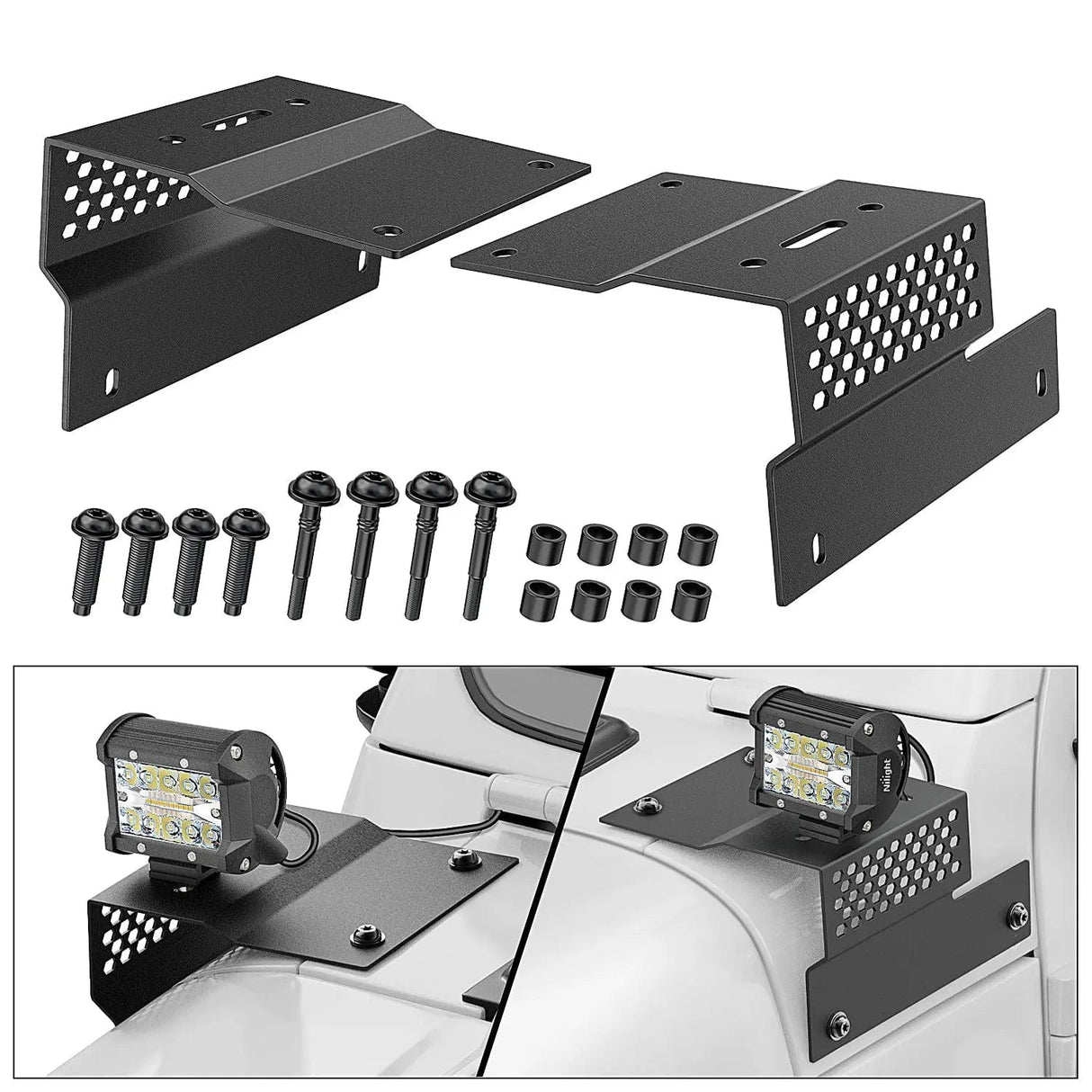 Mounting Accessory Cowl Pillar Windshield Mounts For 2018 2019 2020 2021 2022 Jeep Wrangler JL JLU