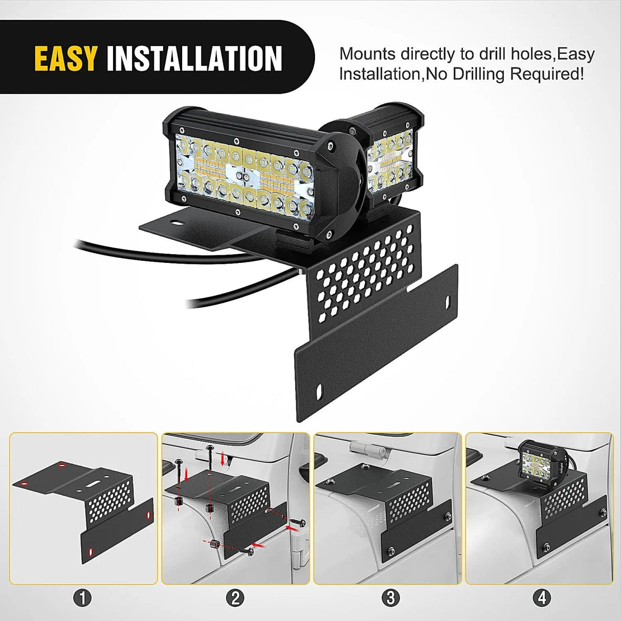 Mounting Accessory Cowl Pillar Windshield Mounts For 2018 2019 2020 2021 2022 Jeep Wrangler JL JLU