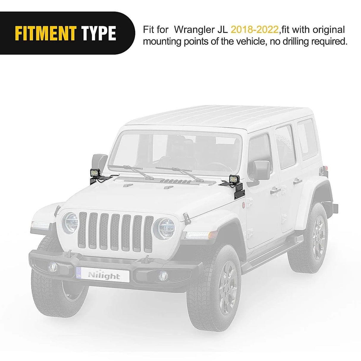 Mounting Accessory Cowl Pillar Windshield Mounts For 2018 2019 2020 2021 2022 Jeep Wrangler JL JLU