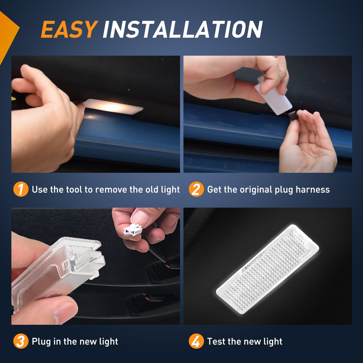 Door Panel Light 2PCS LED Interior Door Panel Light Courtesy Warning Lights White Beam Plug and Play Compatible with BMW 1 3 5 6 7 Series Z4 X3 X5 X6 E82 E88 E90 F30 E60 F10 E65 E66