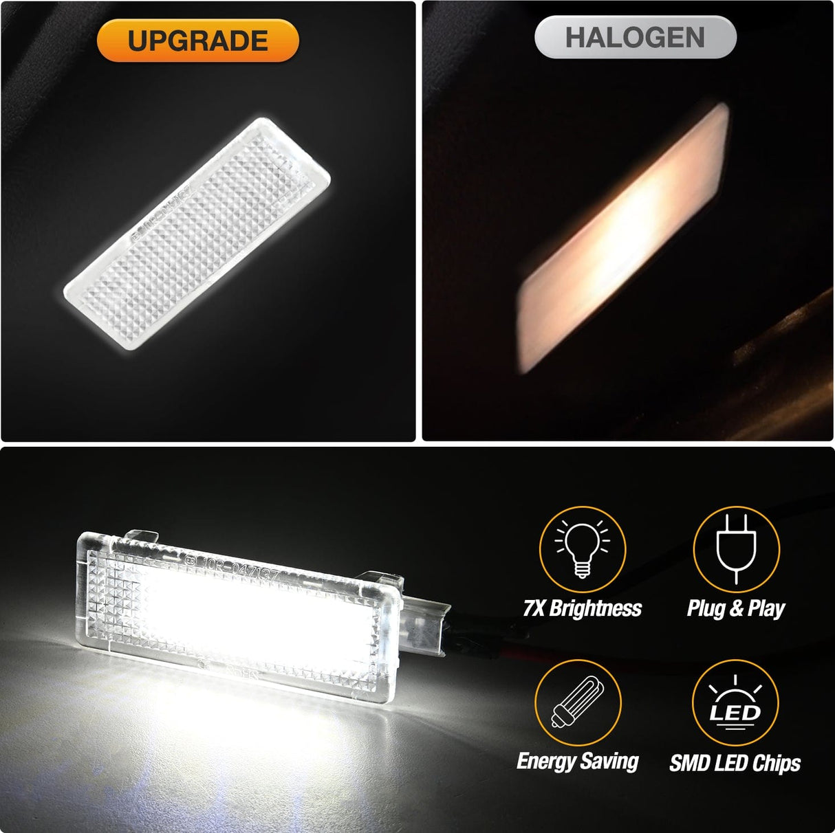 Door Panel Light 2PCS LED Interior Door Panel Light Courtesy Warning Lights White Beam Plug and Play Compatible with BMW 1 3 5 6 7 Series Z4 X3 X5 X6 E82 E88 E90 F30 E60 F10 E65 E66