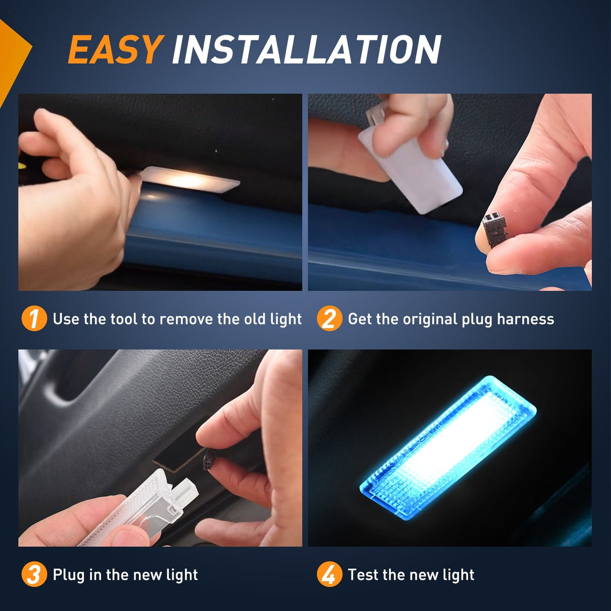 Door Panel Light 2PCS LED Interior Door Panel Light Courtesy Warning Lights Aqua Beam Plug and Play Compatible with BMW 1 3 5 6 7 Series Z4 X3 X5 X6 E82 E88 E90 F30 E60 F10 E65 E66