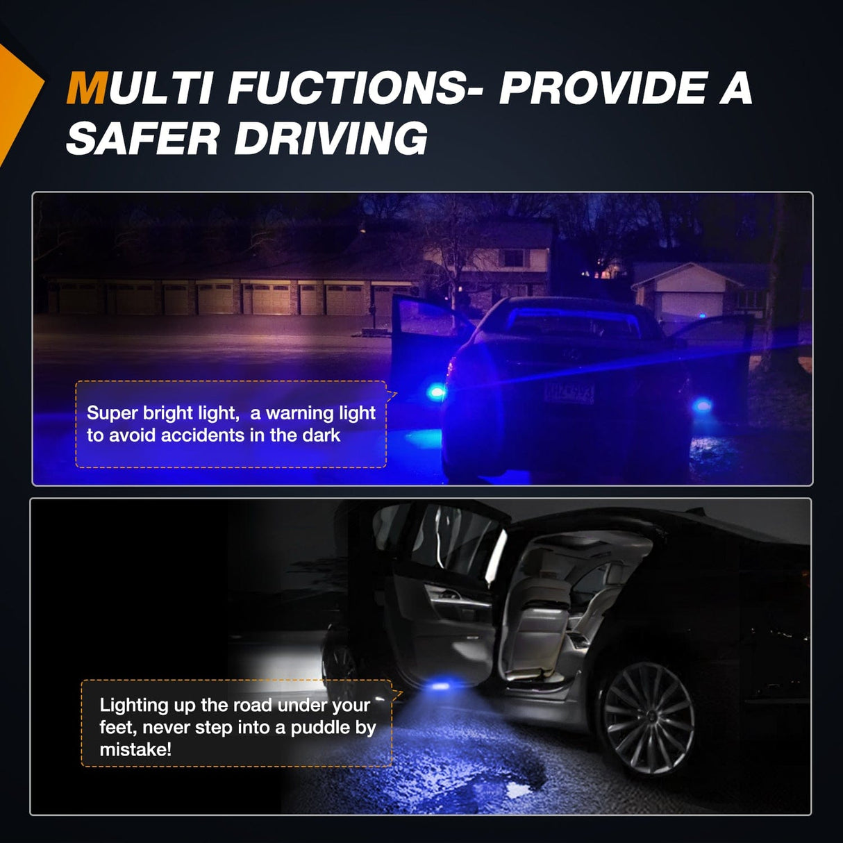 Door Panel Light 2PCS LED Interior Door Panel Light Courtesy Warning Lights Blue Beam Plug and Play for Toyota Avalon Sienna Venza Camry Prius 4Runner Lexus IS ES GS LS RX GX LX Subaru BRZ