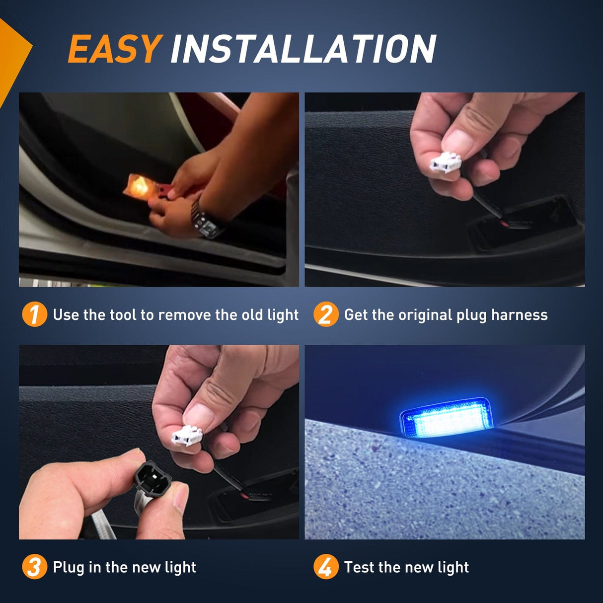 Door Panel Light 2PCS LED Interior Door Panel Light Courtesy Warning Lights Blue Beam Plug and Play for Toyota Avalon Sienna Venza Camry Prius 4Runner Lexus IS ES GS LS RX GX LX Subaru BRZ