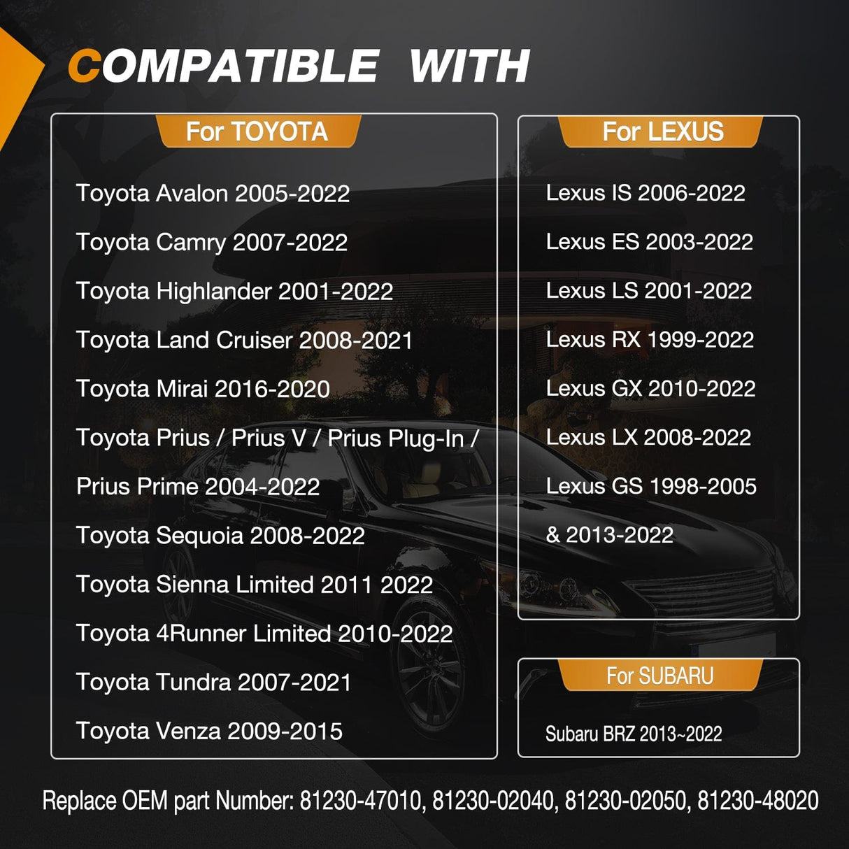 Door Panel Light 2PCS LED Interior Door Panel Light Courtesy Warning Lights Blue Beam Plug and Play for Toyota Avalon Sienna Venza Camry Prius 4Runner Lexus IS ES GS LS RX GX LX Subaru BRZ