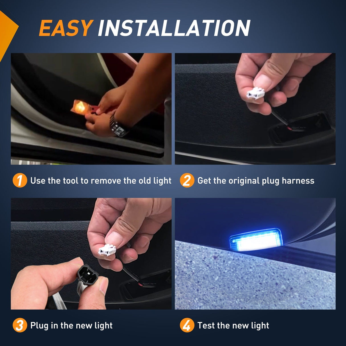 Door Panel Light 2PCS LED Interior Door Panel Light Courtesy Warning Lights Aqua Beam Plug and Play for Toyota Avalon Sienna Venza Camry Prius 4Runner Lexus IS ES GS LS RX GX LX Subaru BRZ