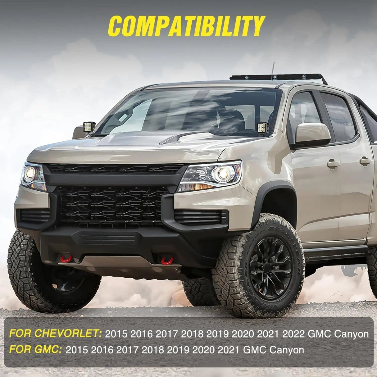 Mounting Accessory Ditch Light Hood Hinges Mounts For 2015-2022 Chevy Colorado 2015-2021 GMC Canyon