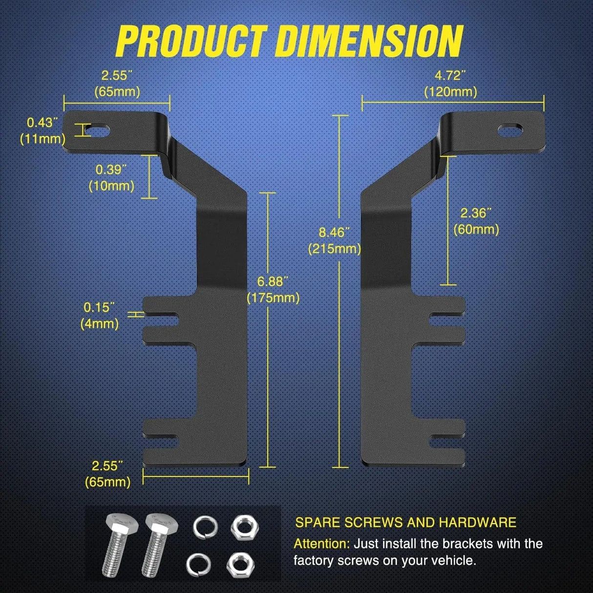 Mounting Accessory Ditch Light Hood Hinges Mounts For 2015-2022 Chevy Colorado 2015-2021 GMC Canyon