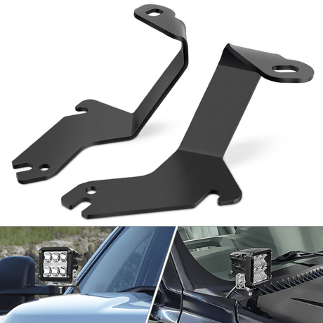 Ditch Light Hood Hinges Mounts For 1999-2006 Chevrolet Silverado Tahoe Suburban GMC Sierra Yukon Nilight