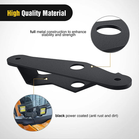 Mounting Accessory Dual A-Pillar Lower Windshield Hinge Mounts Light Pods For 2021-2023 Ford Bronco