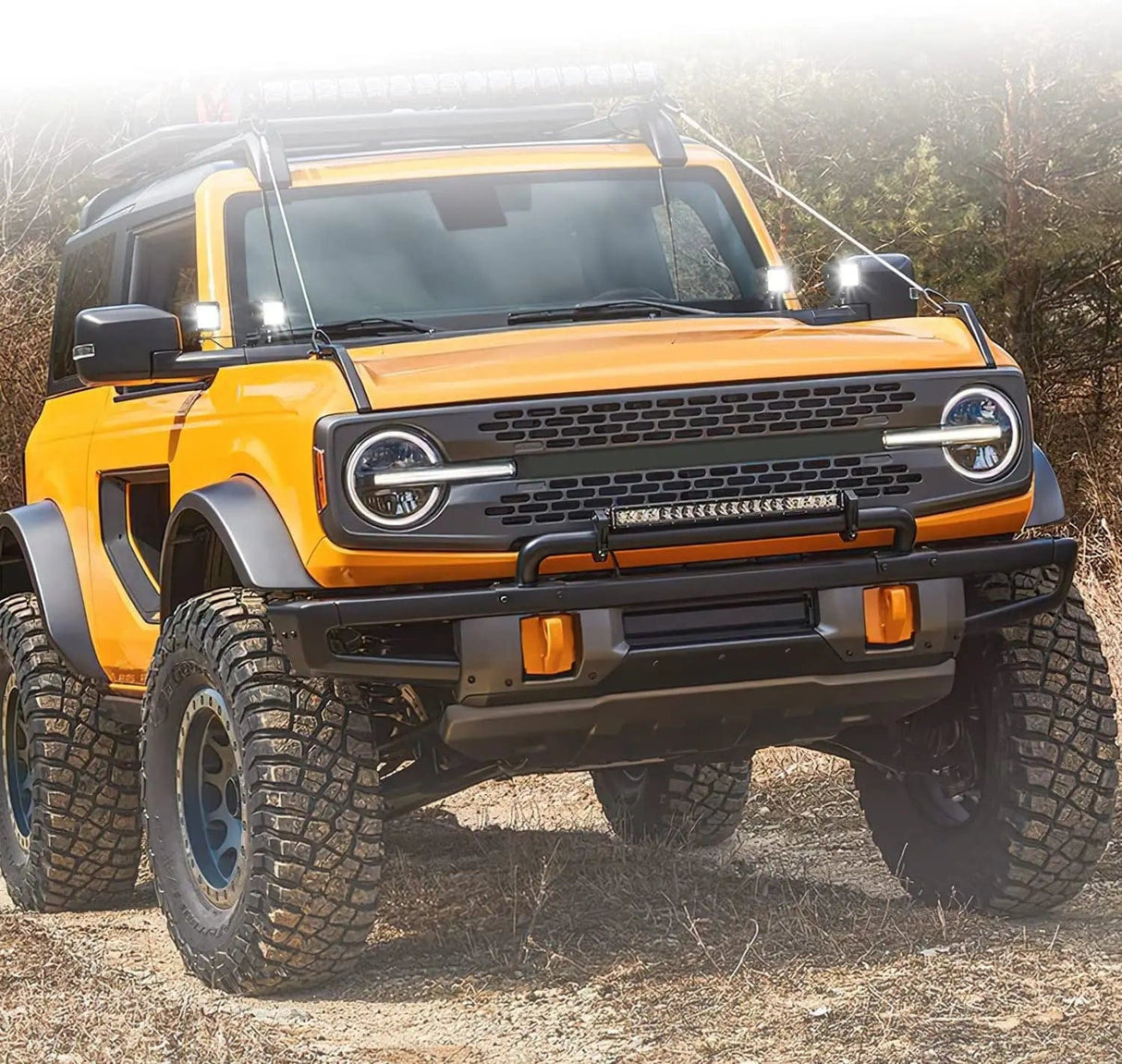 Mounting Accessory Dual A-Pillar Lower Windshield Hinge Mounts Light Pods For 2021-2023 Ford Bronco