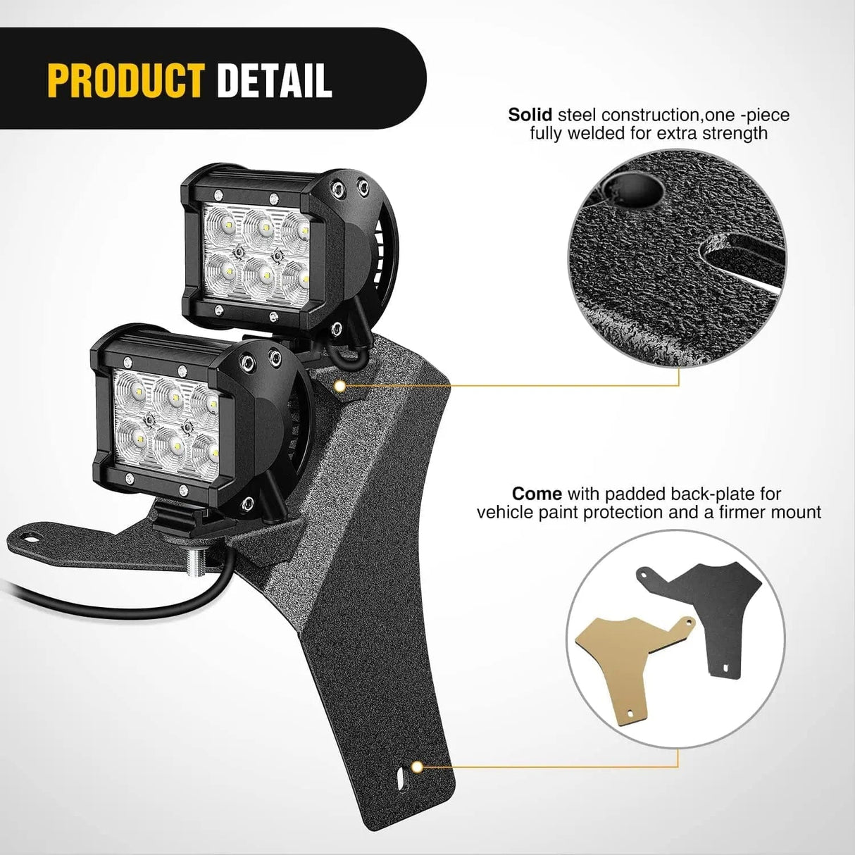 Mounting Accessory Dual A-Pillar Windshield Hinge Mounts For 2018 2019 2020 2021 2022 2023 2024 Jeep Wrangler JL 2020 2021 2022 2023 2024 Gladiator JT