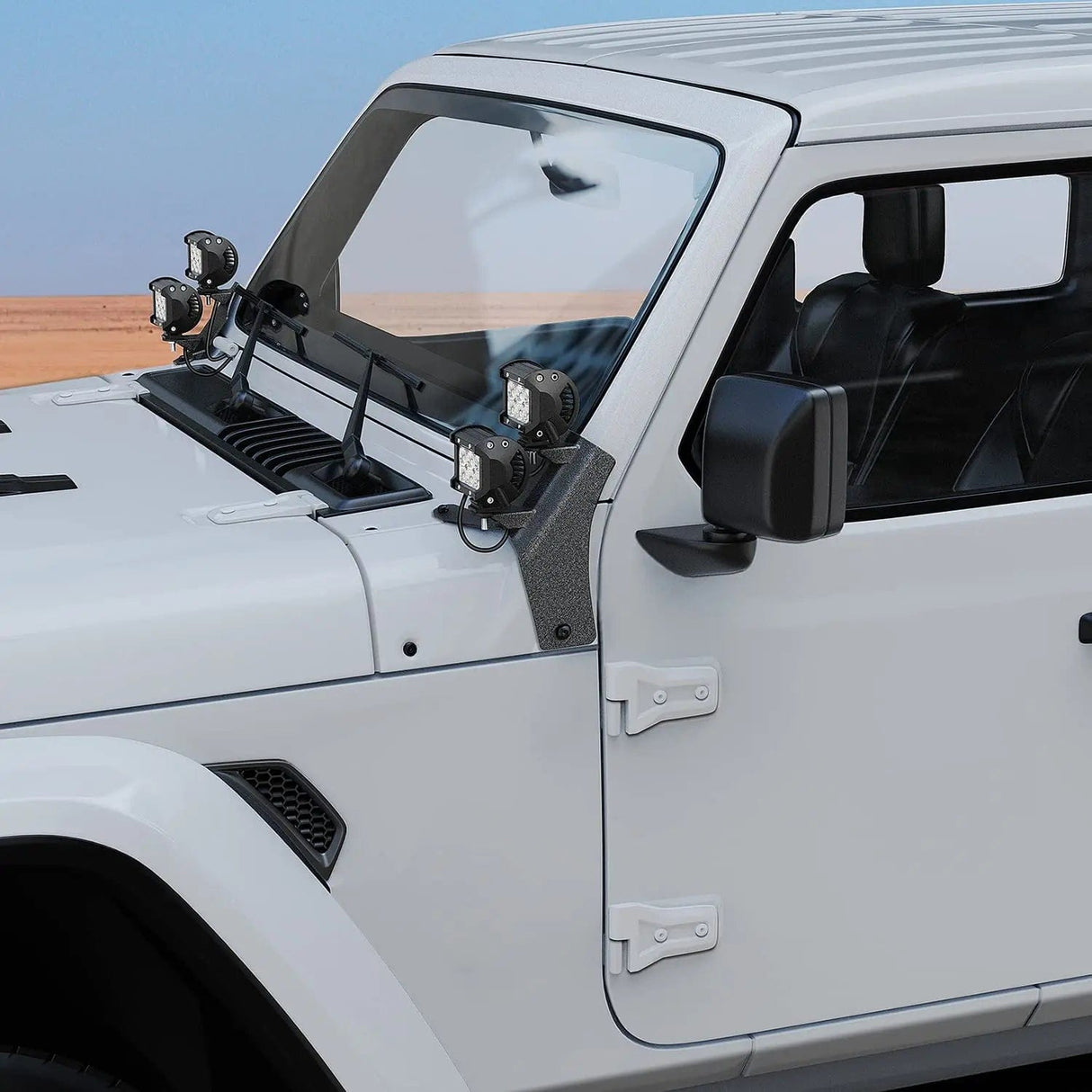 Mounting Accessory Dual A-Pillar Windshield Hinge Mounts For 2018 2019 2020 2021 2022 2023 2024 Jeep Wrangler JL 2020 2021 2022 2023 2024 Gladiator JT