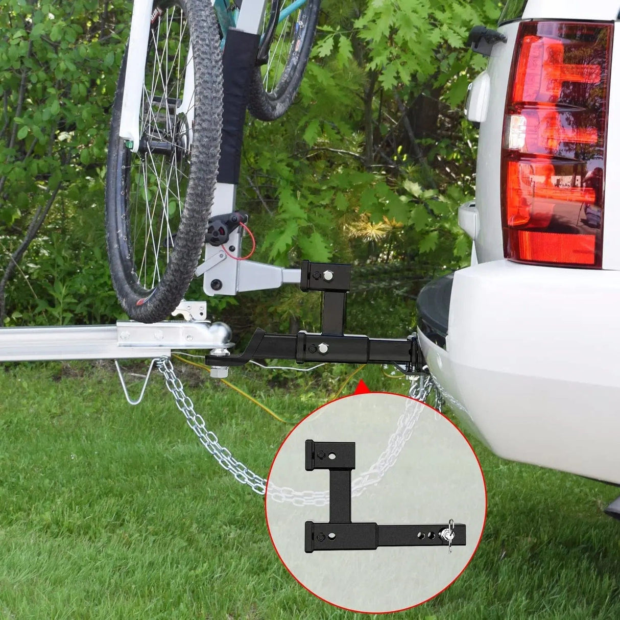 Trailer Hitch Dual Receiver Extender Fit 2inch Receiver Tube