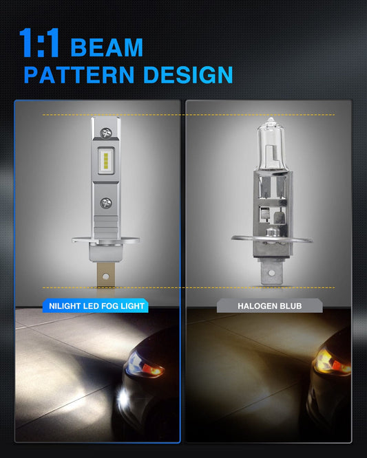 LED Headlight H1 Xenon LED Fog Light Bulbs EF2 Series 6000K | 2 BULBS