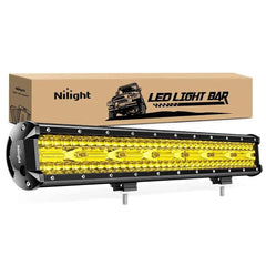 20 Inch 420W 42000LM Triple Row Amber Spot Flood LED Light Bar