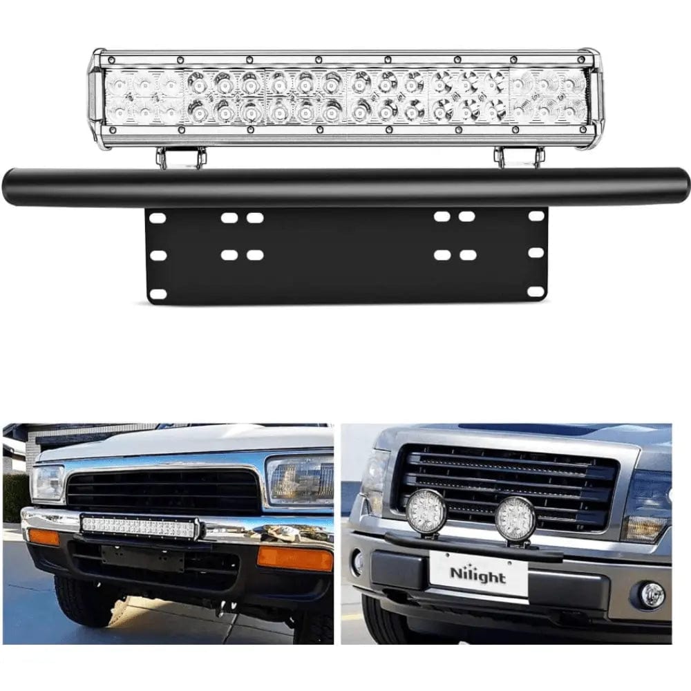 Mounting Accessory Front Bumper License Plate Mount Bracket Holder Black