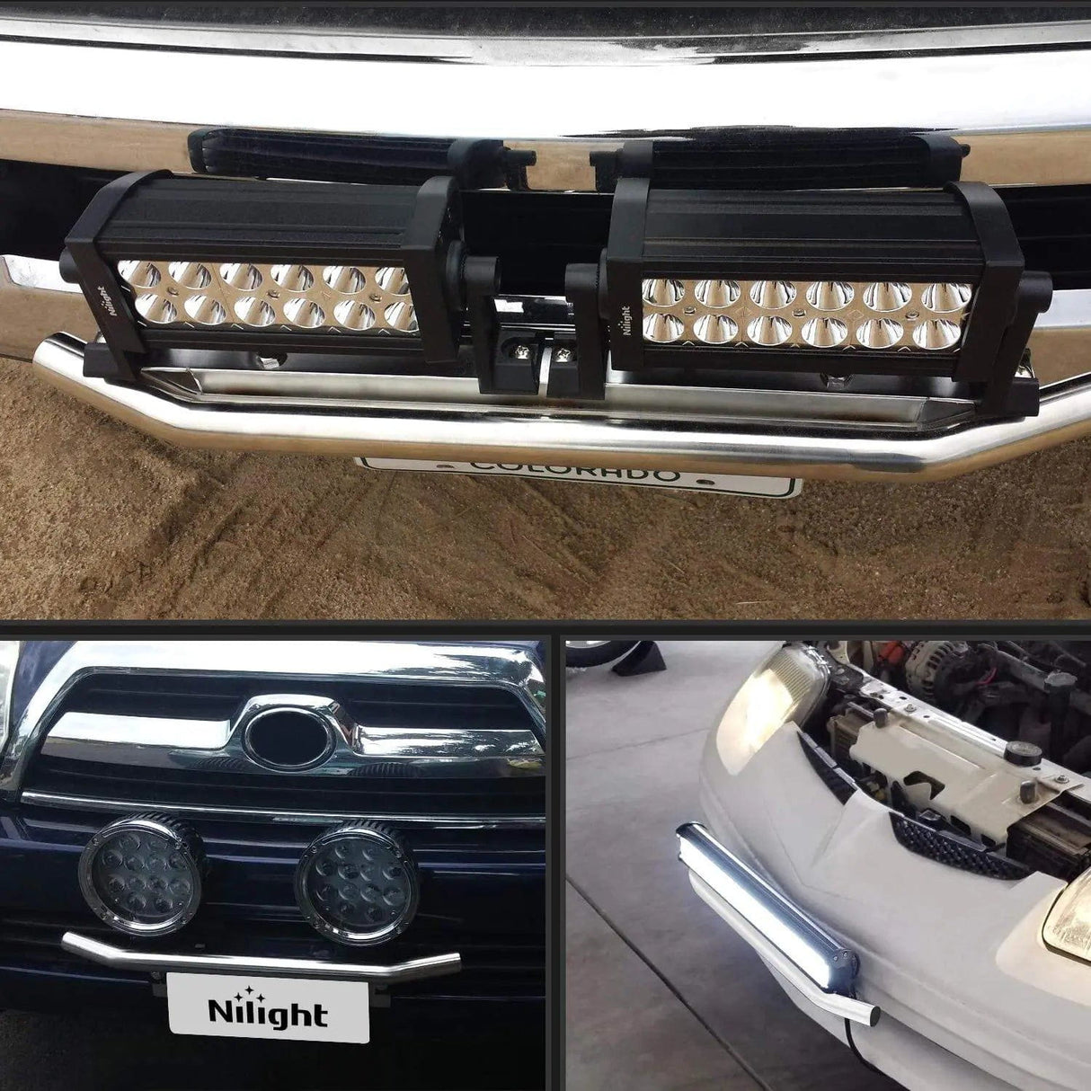 Light Bar Mounting Kit Front Bumper License Plate Mount Bracket Holder White