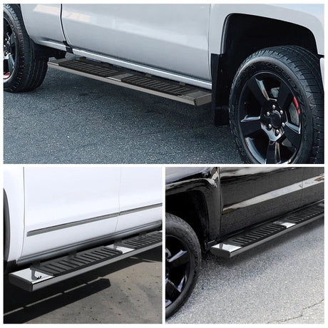 2007 2008 2009 2010 2011 2012 2013 2014 2015 2016 2017 2018 Chevy Silverado/GMC Sierra 1500 Crew Cab 2007-2019 Chevy Silverado/GMC Sierra 2500HD 3500HD 6 Inch Slip-Proof Stainless Steel Side Step Nerf Bars Running Boards