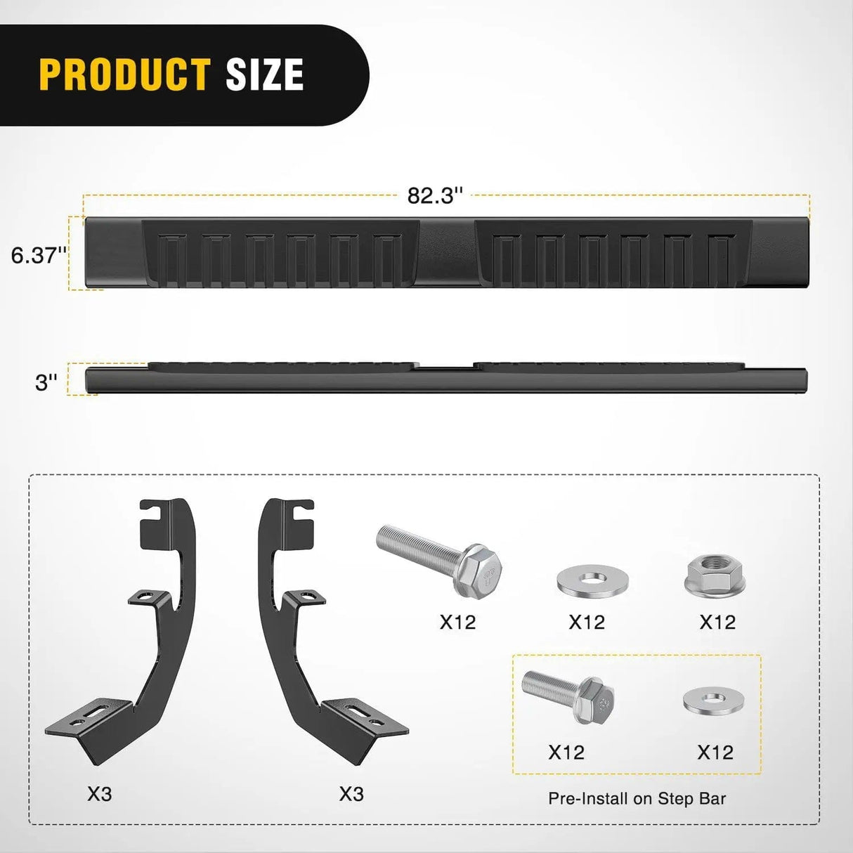 Running Board 2019 2020 2021 2022 2023 2024 Chevy Silverado/GMC Sierra 1500 Crew Cab 2020-2024 Silverado/GMC Sierra 2500HD 3500HD Running Boards 6 Inch Aluminum Bolt-on Side Step Nerf Bars Running Boards