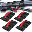 Grab Handles Black Red Universal 2in- 4in Roll Bar Mount 4PCS Nilight