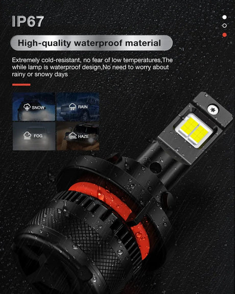 LED Headlight 9008/H13 LED Headlight Bulbs N40 Series 100W 20000LM 6000K IP67 | 2 BULBS