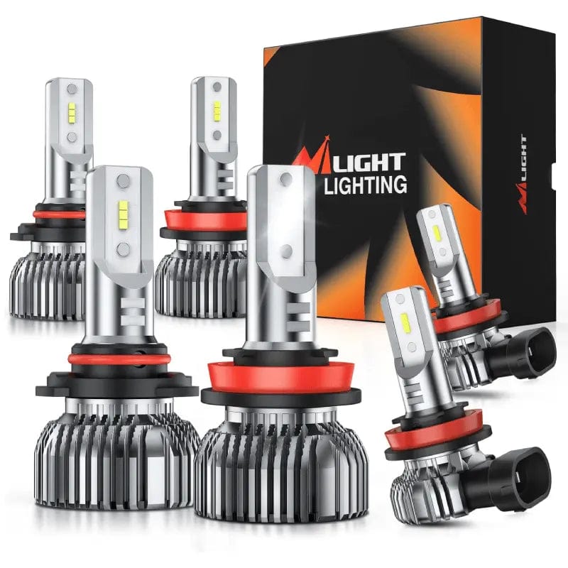 LED Headlight 9005 H11 LED Headlight Bulbs | H11/H8/H16 LED Fog Lights Combo E20 Series 6000K IP67 | 6 BULBS