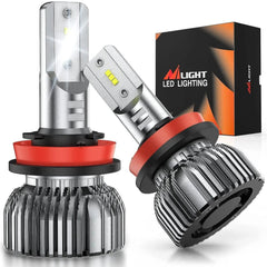 H11/H9/H8 LED Headlight Bulbs E20 Series 50W 10000LM 6000K IP67 | 2 BULBS