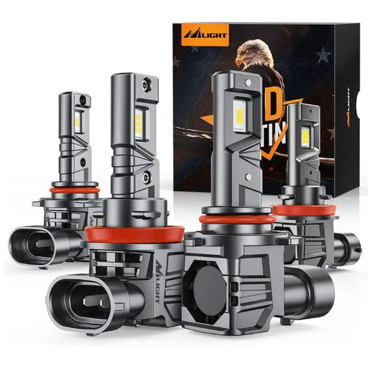 LED Headlight 9005/HB3 H11/H9/H8 LED Headlight Bulbs ES1 Series 160W 32000LM 6000K IP67 | 4 BULBS