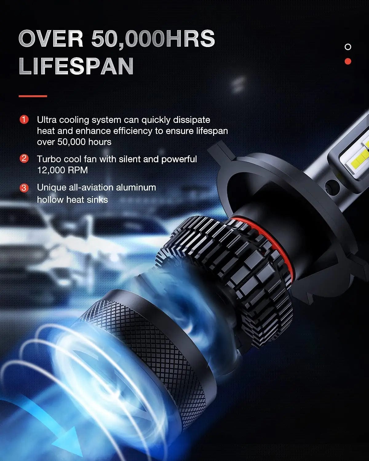 LED Headlight H4/9003/HB2 LED Headlight Bulbs N40 Series 100W 20000LM 6000K IP67 | 2 BULBS