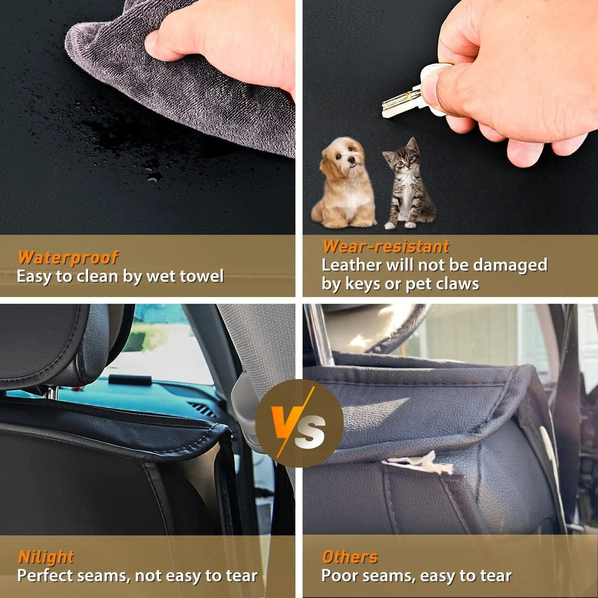 Vehicle Seat Belt Covers Hyundai Honda Accord Kia Civic Corolla Camry CRV RAV4 Fusion 5 Seat Covers (Full Set, Black Red)