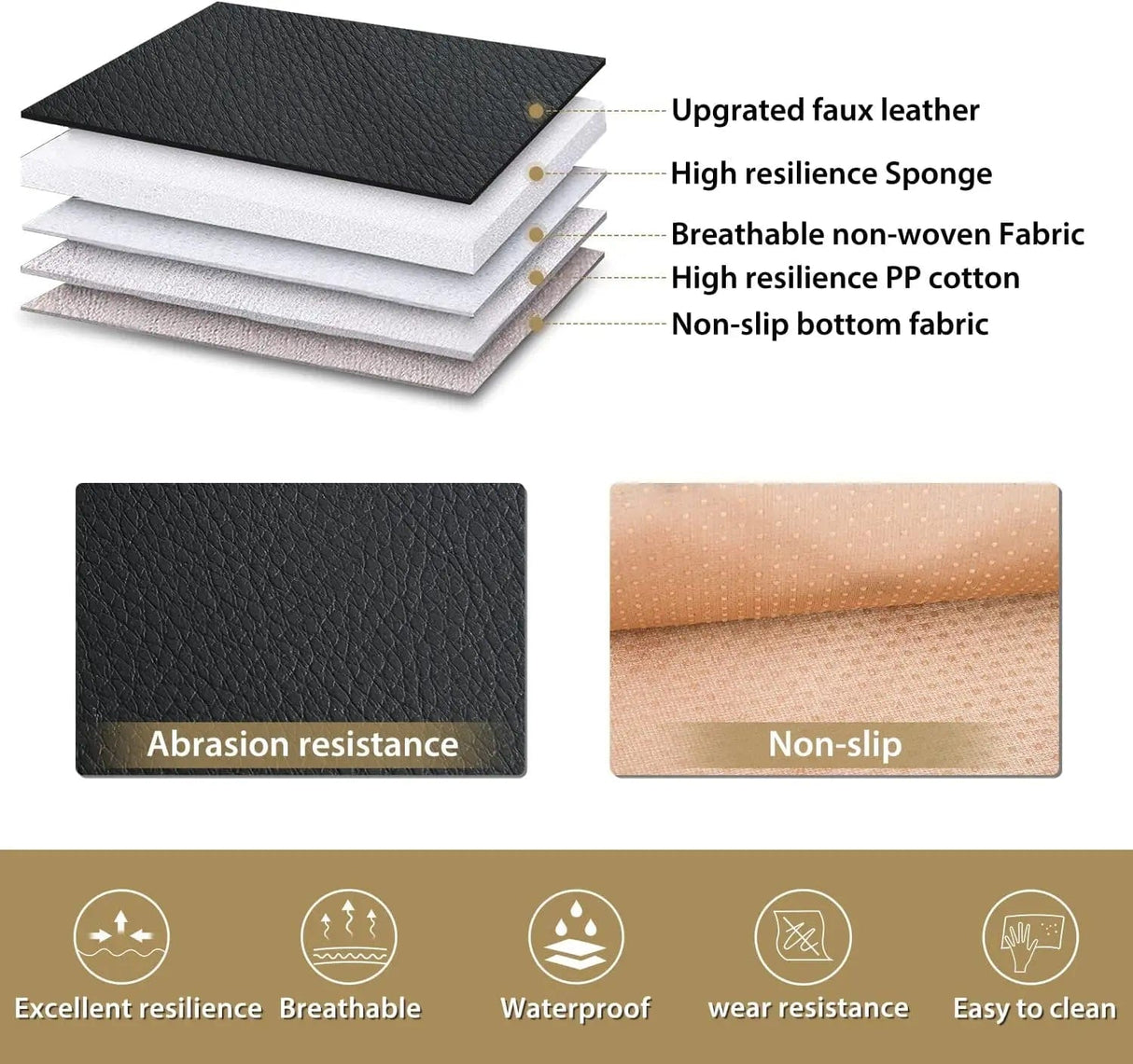 Vehicle Seat Belt Covers Hyundai Honda Accord Kia Civic Corolla Camry CRV RAV4 Fusion 5 Seat Covers (Full Set, Black)