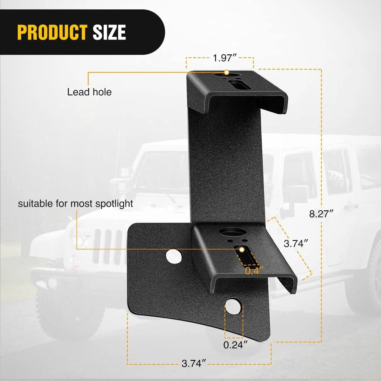 Mounting Accessory Dual A-Pillar Windshield Hinge Mounts For 2007 2008 2009 2010 2011 2012 2013 2014 2015 2016 2017 Wrangler JK/JKU 2DR 4DR