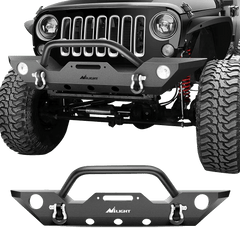 2007-2018 Jeep Wrangler JK/JKU Front Bumper Rock Crawler Fog Lights Hole Winch Plate